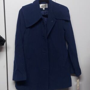 Donatella Women's Navy Wool Pea Coat
